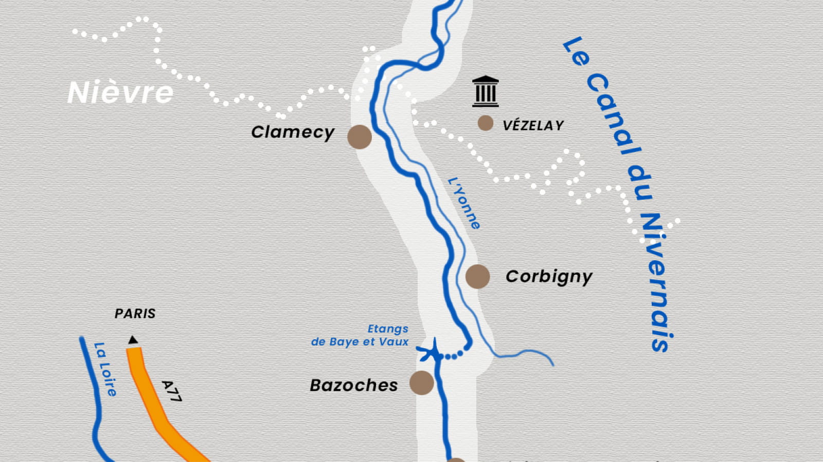 Carte canal du Nivernais