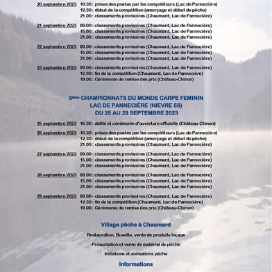23ème Championnat du monde des nations de pêche sportive de la carpe