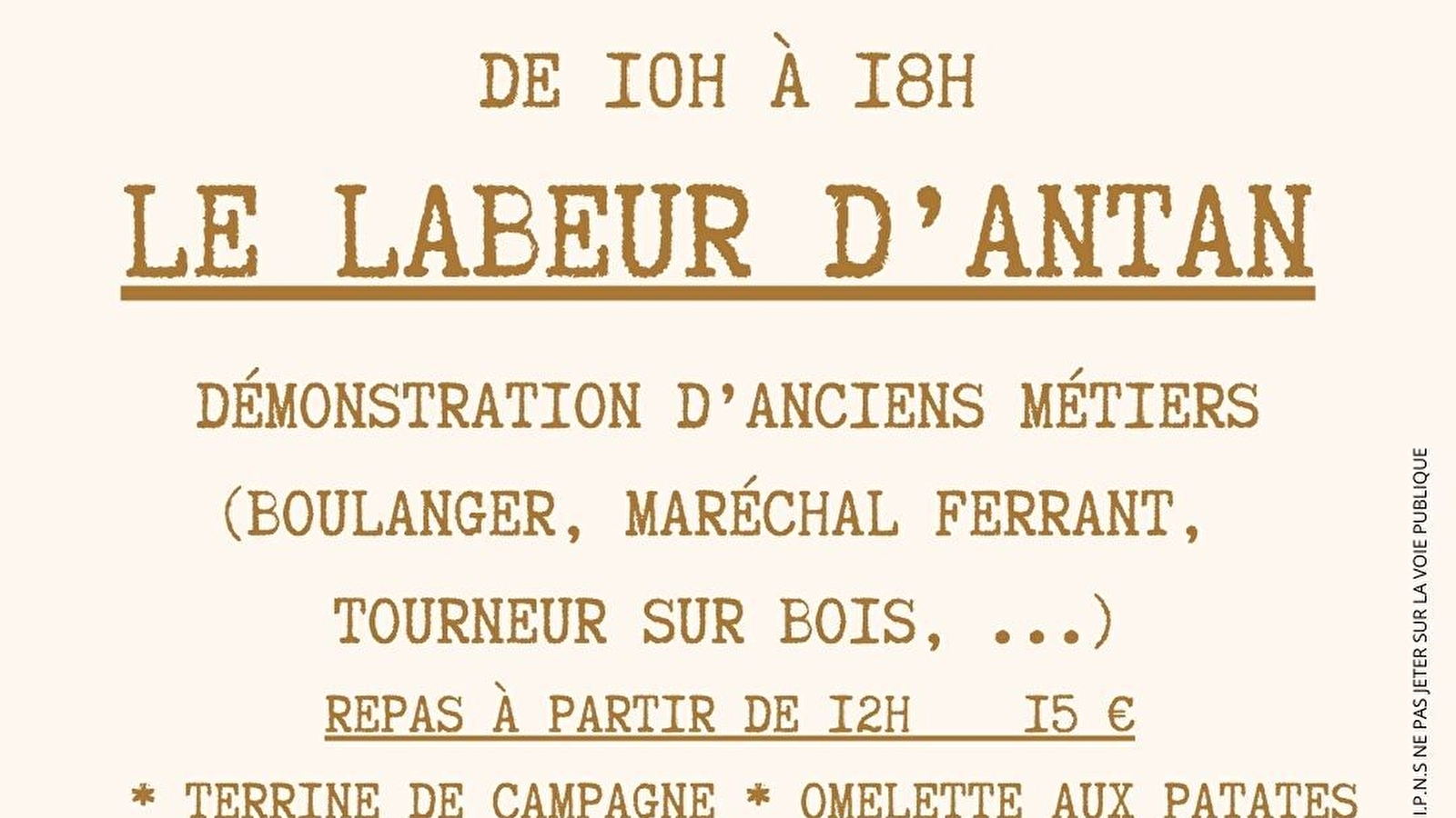 Le labeur d'antan