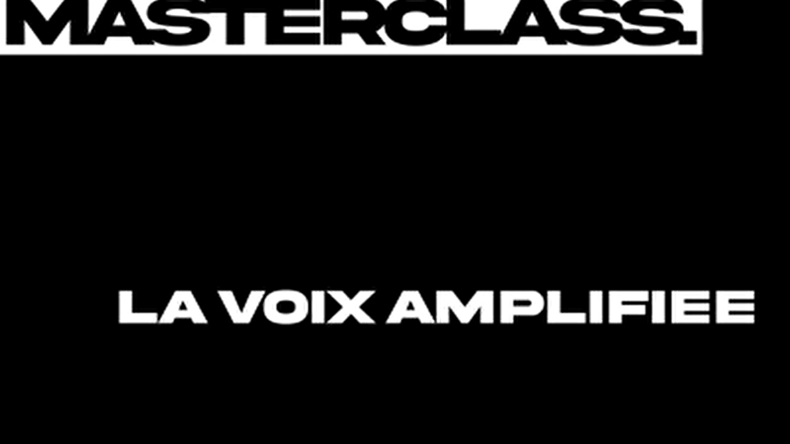 Masterclass : Technique vocale de voix amplifiée