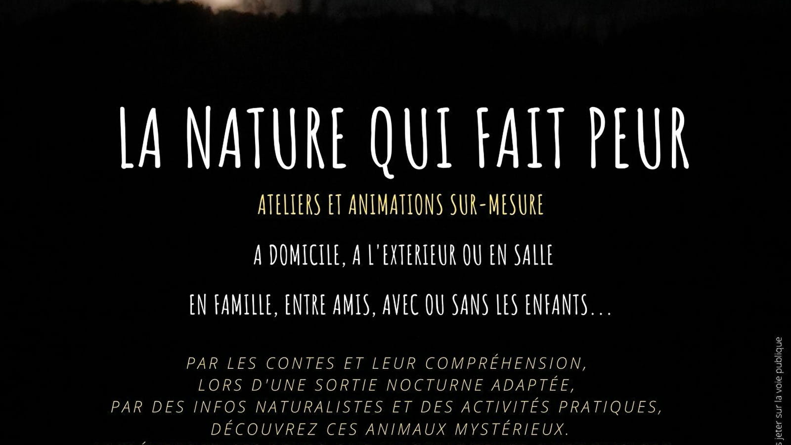 Atelier Nature 'même pas peur!'